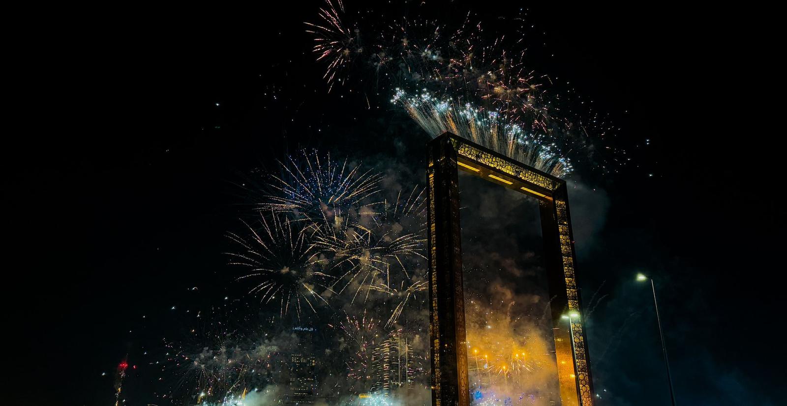 Spectacular Fireworks at Dubai Frame