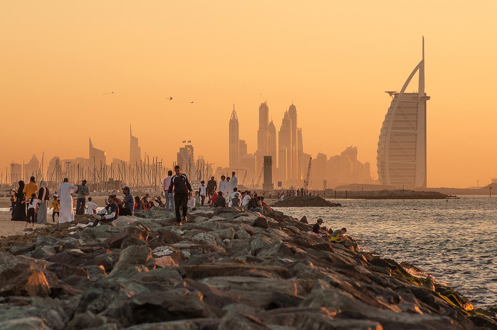 Sunset of Dubai Jumeirah beach